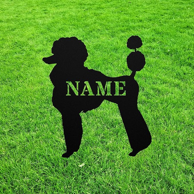 Personalized Poodle Garden Statue Stake,Custom Poodle Outdoor Yard Art Decor,Memorial Remembrance Sculpture for Yard Garden Porch Lawn Grassland Park Farm Flowerpot Decor.