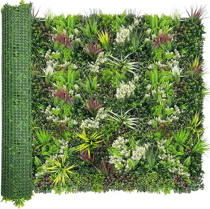 ODTORY Artificial Plant Wall Panels: 60"×120" UV-Anti Faux Grass Wall Backdrop Boxwood Ivy Fence Privacy Screen Fake Greenery Leaf Hedge for Outdoor,Indoor,Garden,Backyard and Home Decor