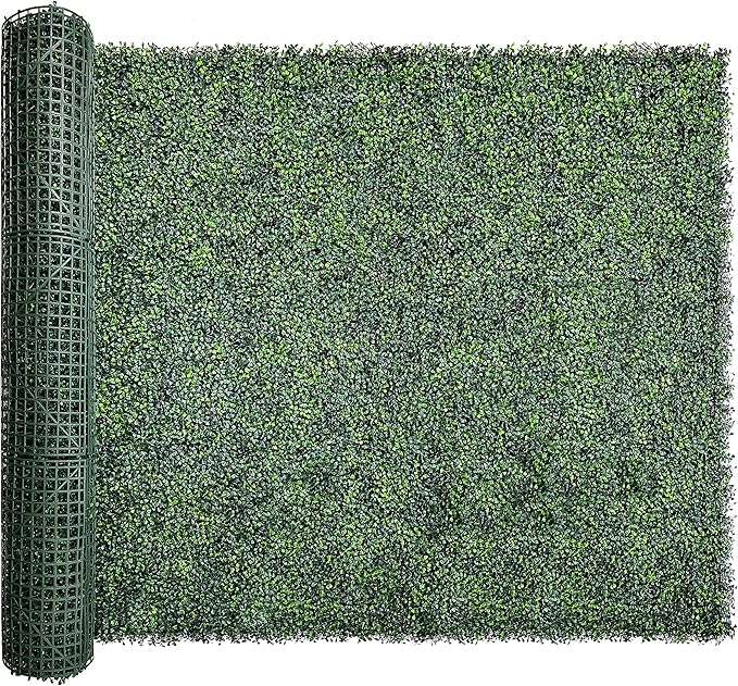 Bybeton 60"x120" (50 Sq Ft) Grass Wall Backdrop | Dense Artificial Greenery Wall Panels for Privacy & Decor | UV-Proof Faux Boxwood Hedge for Garden Fence, Balcony, Party & Indoor Plant Wall