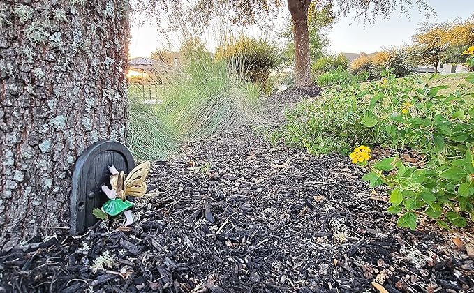 Lulu Decor, 100% Cast Iron Fairy Door with Green Fairy Garden Decor Fairy Garden Accessories 3.75 x 4.75 inches