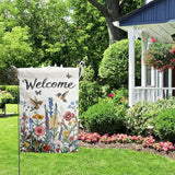 Spring Hummingbird Garden Flags Floral Summer banner for Outside 12x18 Double Sided Wildflower Yard Signs Small Outdoor Seasonal Decorative