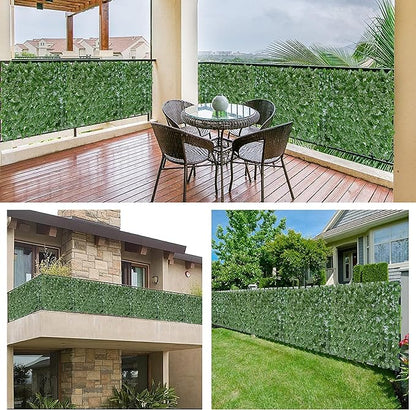 Bybeton 80"x120" Artificial Ivy Privacy Fence Screen - Fade-Resistant Faux Greenery Hedge Panels for Outdoor, Deck, Patio, Balcony & Chain Link Fence Cover