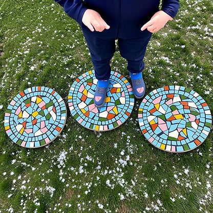 Garden Decoration - Mosaic Stepping Stone - Patio Decoration Stone 12 Inch (Blue)