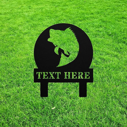 Personalized Bass Fishing Yard Statue Stake,in Heaven Metal Outdoor Garden Art Decor Memorial Remembrance Sculpture Figurine for Yard Garden Porch Lawn Grassland Park Farm Flowerpot Decor.