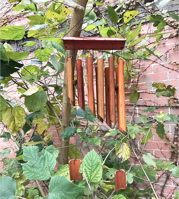 Large 65cm (25") 12 Tubes Double Antique Nature Bamboo Feng Shui Wind Chime Indoor Outdoor Wooden Melody Wind Bell