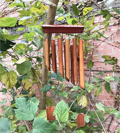 Large 65cm (25") 12 Tubes Double Antique Nature Bamboo Feng Shui Wind Chime Indoor Outdoor Wooden Melody Wind Bell