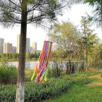 Satin Ribbon Windsock Streamer, Outdoor Decorations for Your Patio, Garden, Yard, Dock and Camper, 49-Inch, WS49-XZH