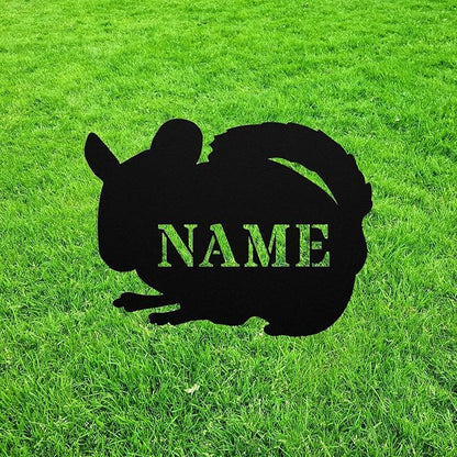 Chinchilla Yard Statue Stake,Custom Metal Outdoor Garden Art Decor,Memorial Remembrance Sculpture Figurine Figure Silhouette for Yard Garden Porch Lawn Grassland Park Farm Flowerpot Decor.
