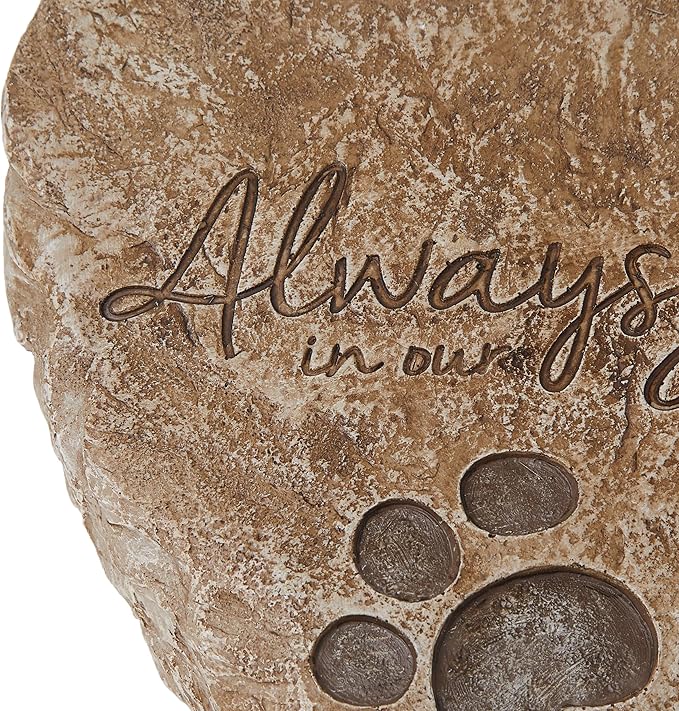 Precious Moments Garden Gifts 171460 Always in Our Hearts Decorative Resin Memorial Garden Stone with Cardinal Accent Yard Decor, Gray/Red, 8-inch Long by 7-in Wide