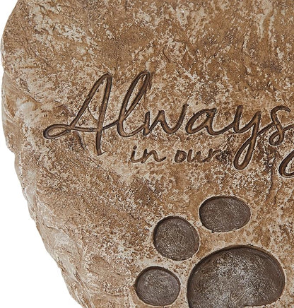 Precious Moments Garden Gifts 171460 Always in Our Hearts Decorative Resin Memorial Garden Stone with Cardinal Accent Yard Decor, Gray/Red, 8-inch Long by 7-in Wide