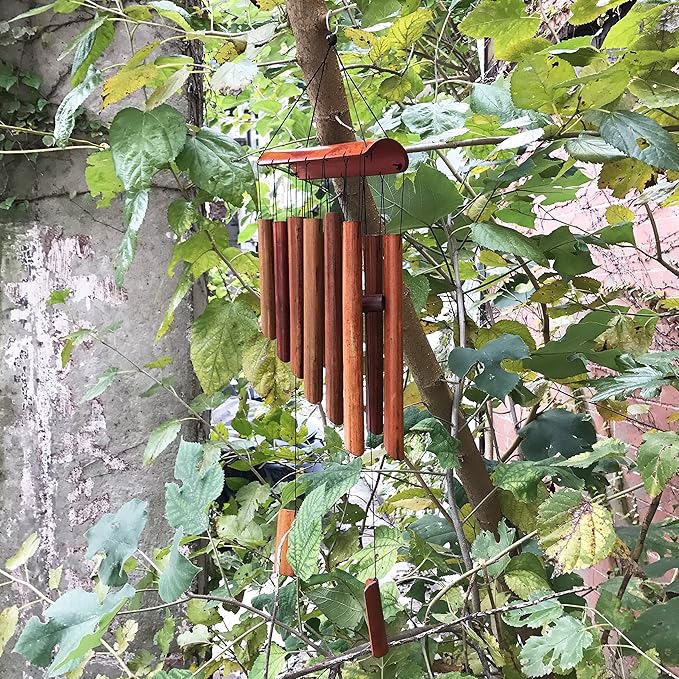 Large 65cm (25") 12 Tubes Double Antique Nature Bamboo Feng Shui Wind Chime Indoor Outdoor Wooden Melody Wind Bell