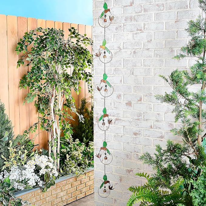 Evergreen Garden Rain Chains (Hummingbird Circles)