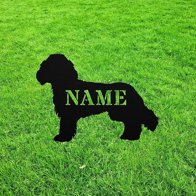 Personalized Cockapoo Statue Stake,Custom Cockapoo Dog Art Decor,Memorial Remembrance Silhouette Sculpture,Outdoor Statue for Yard Garden Porch Lawn Grassland Park Farm Flowerpot Decor.