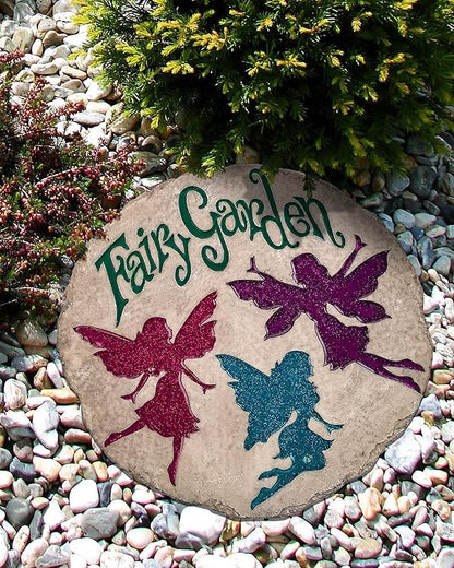 Spoontiques - Garden Décor - Grandkids Welcome Stepping Stone - Decorative Stone for Garden