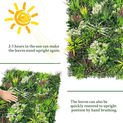 ODTORY Artificial Plant Wall Panels: 6FT×12FT UV-Anti Faux Grass Wall Backdrop Boxwood Ivy Fence Privacy Screen Fake Greenery Leaf Hedge for Outdoor,Indoor,Garden,Backyard and Home Decor