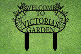 Personalized Metal Garden Sign with Stake, Custom Garden Decor for Outdoor, Custom Family Name Sign, Patio Decorations, Lawn Art, Farmhouse Decorative, Housewarming Gift (CstmDesign3)