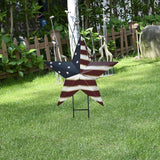 Morning View American Flag Garden Stake Set of 2 Patriotic Decor Metal Star US Flag Yard Sign Bar Star Outdoor Lawn Art Ornament 4th of July Memorial Day Veterans Day Independence Day 12 Inches Tall