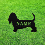 Basset Hound Memorial Garden Statue Stake,Custom Basset Outdoor Yard Art Decor,Remembrance Sculpture,Outdoor Statue for Yard Garden Porch Lawn Grassland Park Farm Flowerpot Decor.