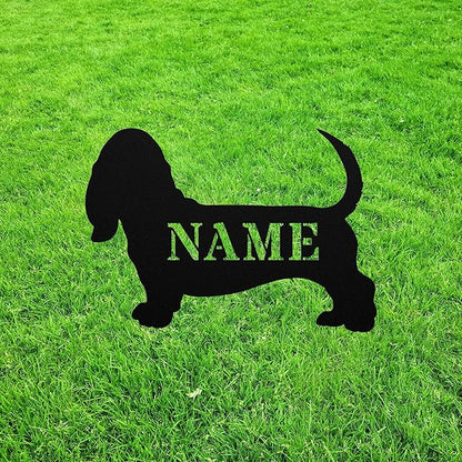 Basset Hound Memorial Garden Statue Stake,Custom Basset Outdoor Yard Art Decor,Remembrance Sculpture,Outdoor Statue for Yard Garden Porch Lawn Grassland Park Farm Flowerpot Decor.
