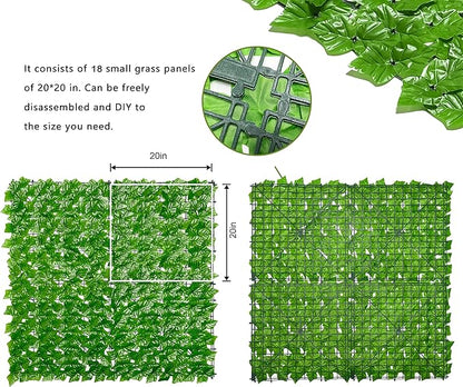 Bybeton 60" x 120" Artificial Ivy Privacy Fence Screen, UV Protected Faux Ivy Privacy Fence Roll, 50 Sq. Ft. Dense Greenery Wall Panels for Outdoor Patio, Garden, Balcony and Backyard Decor