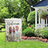 Floral Chicken Garden Flag Spring Summer Yard Flag Flower Rooster Farmhouse Garden Flags for Outside Small Outdoor Welcome Flags 12x18 Double Sided Chicken Coop Decor