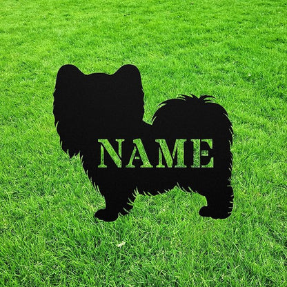 Personalized Papillon Garden Statue Stake,Custom Papillon Outdoor Yard Art Decor,Memorial Remembrance Sculpture,Outdoor Statue for Yard Garden Porch Lawn Grassland Park Farm Flowerpot Decor.
