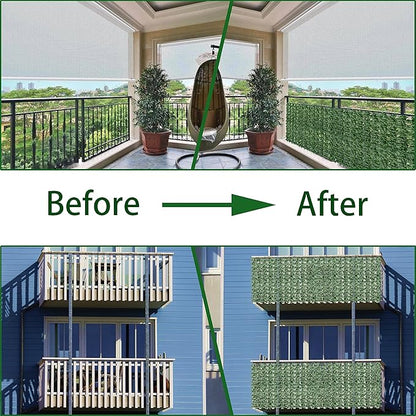 ODTORY Artificial Ivy Privacy Fence Wall Screen,80X120 in UV-Anti Faux Greenery Backdrop Ivy Vine Leaf Hedges Fence Panels for Patio, Balcony, Garden, Backyard Indoor Outdoor Green Wall Decor
