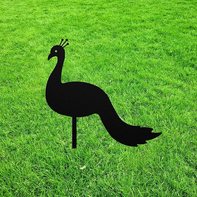 Peacock Sculpture Figurine,Metal Statue Figure Stake,Garden Ornament Silhouette Yard Art,Garden Lawn for Yard Garden Porch Lawn Grassland Park Farm Flowerpot Decor.