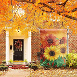 Fall Garden Flag Sunflower Yard Flag for Outside Late Summer Flags 12x18 Double Sided Welcome Autumn Thanksgiving Holiday Outdoor Decorations