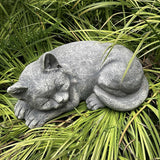 GENUINQ Garden Sleeping Cat Memorial Stone Cat Grave Marker Remembrance Kitten Statues for Garden,Patio,Lawn,Grave Decor Pet Sympathy Gift