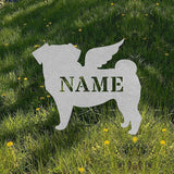 Pug Angel Wings Statue Figurine For Garden Sign Memorial Ornament Metal Burial Bereavement Sympathy Gift Sculpture Grave Marker for Yard Garden Porch Lawn Grassland Park Farm Flowerpot Decor.