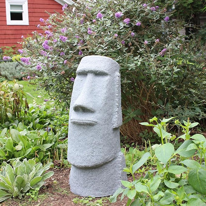 EMSCO Group Easter Island Head Statue – Natural Granite Appearance – Made of Resin – Lightweight – 28” Height