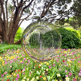 Wind Spinner Metal Garden Spinners Outdoor Garden Art for Backyard Outdoor Hanging Decor and Spinners for Yard and Garden Ornaments 3D Shape (Silver Sun & Moon)