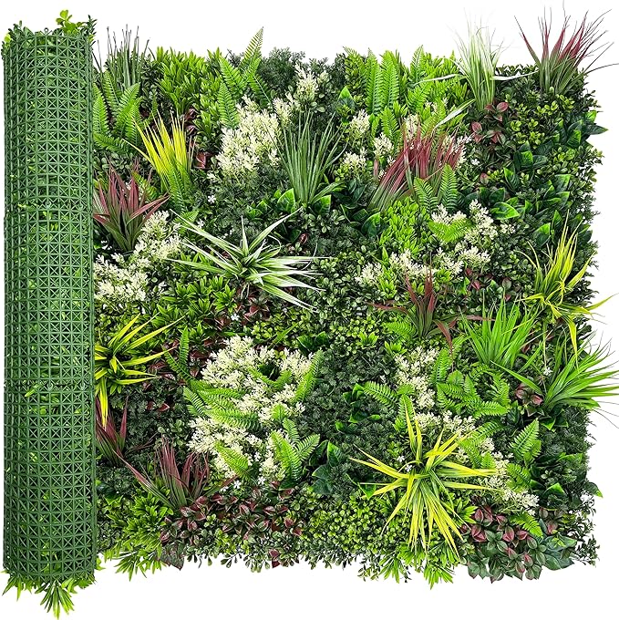 ODTORY Artificial Plant Wall Panels: 40"×120" UV-Anti Faux Grass Wall Backdrop Boxwood Ivy Fence Privacy Screen Fake Greenery Leaf Hedge for Outdoor,Indoor,Garden,Backyard and Home Decor