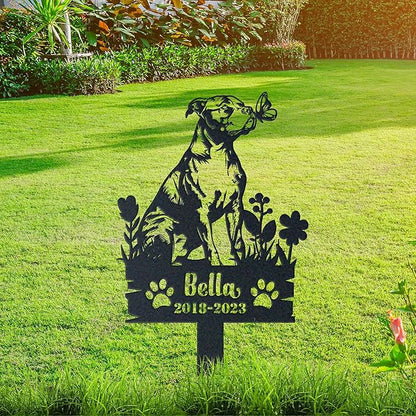 Personalized Memorial Metal Garden Stake,Custom Pit Bull Loss Tribute,Dog Sympathy Gift,Pet Loss Gift,Meadow Lawn Yard Grassplot Decoration Sign.