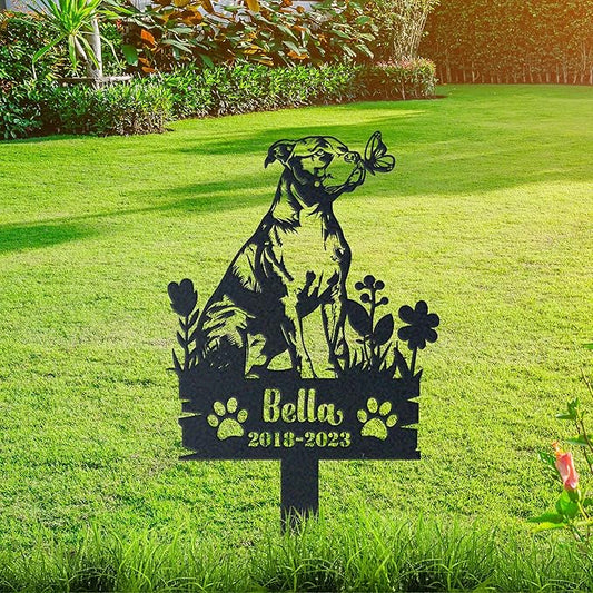 Personalized Memorial Metal Garden Stake,Custom Pit Bull Loss Tribute,Dog Sympathy Gift,Pet Loss Gift,Meadow Lawn Yard Grassplot Decoration Sign.