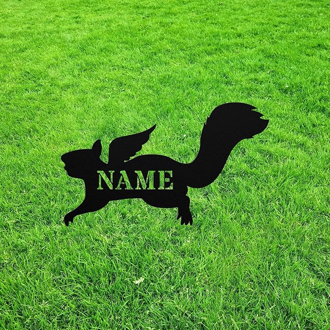 Squirrel Angel Wings Statue Figurine For Garden Sign Memorial Ornament Metal Burial Bereavement Sympathy Gift Grave Marker for Yard Garden Porch Lawn Grassland Park Farm Flowerpot