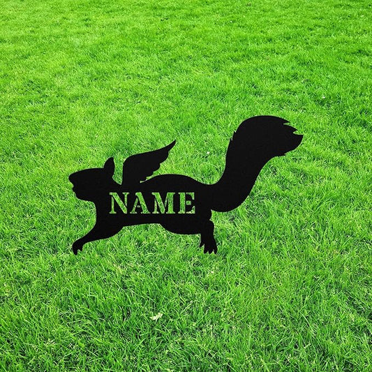 Squirrel Angel Wings Statue Figurine For Garden Sign Memorial Ornament Metal Burial Bereavement Sympathy Gift Grave Marker for Yard Garden Porch Lawn Grassland Park Farm Flowerpot
