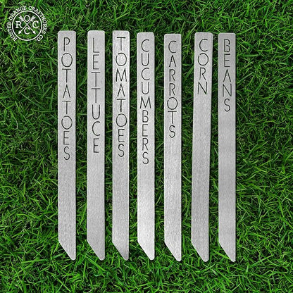Customizable 15" Metal Garden Markers - Personalized Plant Labels, Herb & Vegetable Stakes, Outdoor Garden Signs, 80+ Varieties for Easy Plant ID (Single - 15 inches long)
