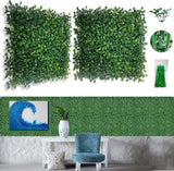 Bybeton 24 Pcs Artificial Grass Wall Panels, 10x10 Inch Fake Boxwood Greenery Backdrop, Realistic Privacy Screen for Indoor Outdoor Photo Background, Spring Decor
