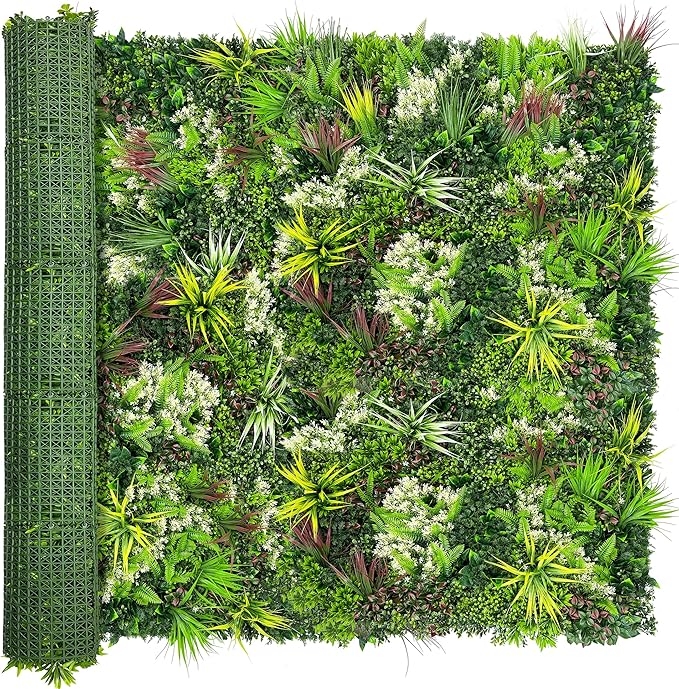 ODTORY Artificial Plant Wall Panels: 6FT×12FT UV-Anti Faux Grass Wall Backdrop Boxwood Ivy Fence Privacy Screen Fake Greenery Leaf Hedge for Outdoor,Indoor,Garden,Backyard and Home Decor