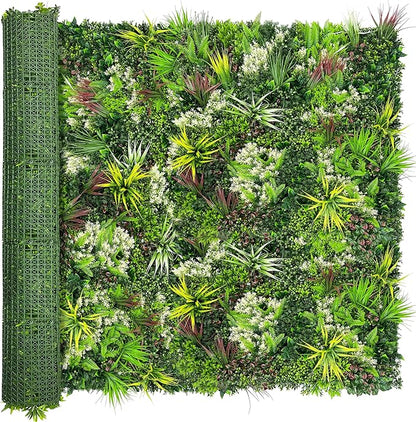 ODTORY Artificial Plant Wall Panels: 6FT×12FT UV-Anti Faux Grass Wall Backdrop Boxwood Ivy Fence Privacy Screen Fake Greenery Leaf Hedge for Outdoor,Indoor,Garden,Backyard and Home Decor