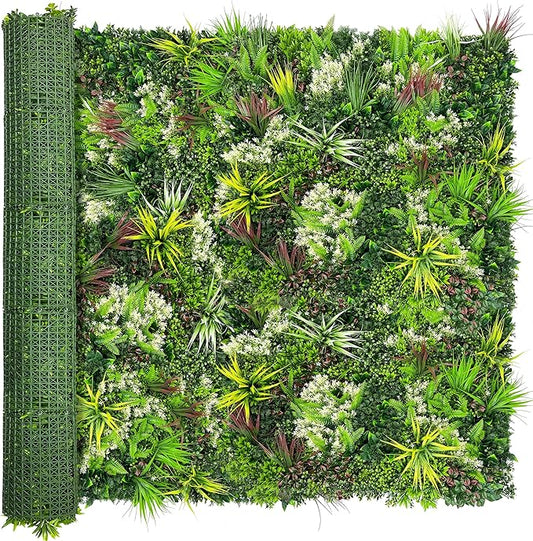 ODTORY Artificial Plant Wall Panels: 6FT×12FT UV-Anti Faux Grass Wall Backdrop Boxwood Ivy Fence Privacy Screen Fake Greenery Leaf Hedge for Outdoor,Indoor,Garden,Backyard and Home Decor