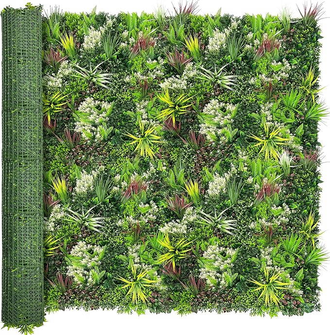 ODTORY Artificial Plant Wall Panels: 80"×120" UV-Anti Faux Grass Wall Backdrop Boxwood Ivy Fence Privacy Screen Fake Greenery Leaf Hedge for Outdoor,Indoor,Garden,Backyard and Home Decor