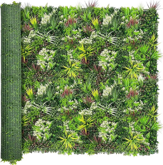 ODTORY Artificial Plant Wall Panels: 80"×120" UV-Anti Faux Grass Wall Backdrop Boxwood Ivy Fence Privacy Screen Fake Greenery Leaf Hedge for Outdoor,Indoor,Garden,Backyard and Home Decor