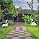 Galashield White Flamingo Yard Decorations Pack of 2 Flamingo Decor Ornaments for Outdoor Lawn and Garden